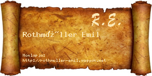Rothmüller Emil névjegykártya